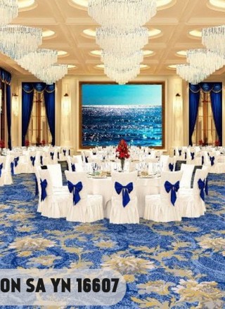 Thảm Len Trải Sàn Hội Nghị Màu Xanh Dương YN 16607