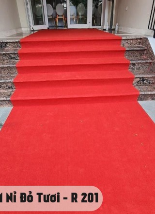 Thảm Màu Đỏ Tươi Nỉ Gân R 201