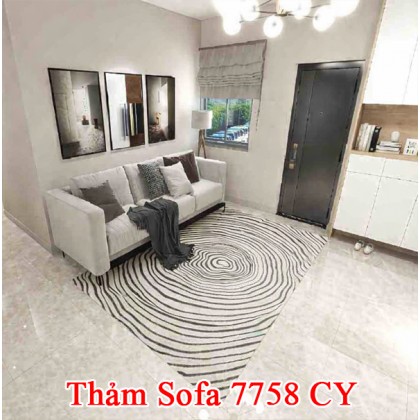 Thảm sofa họa tiết vòng xoay BANXIA 7758 CY