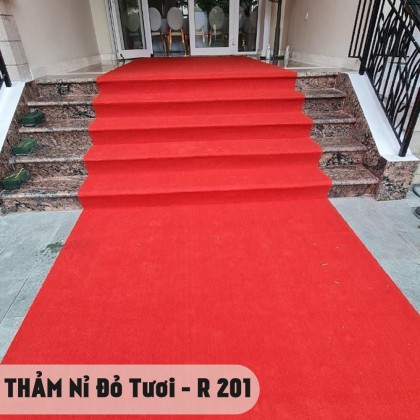 Thảm Màu Đỏ Tươi Nỉ Gân R 201