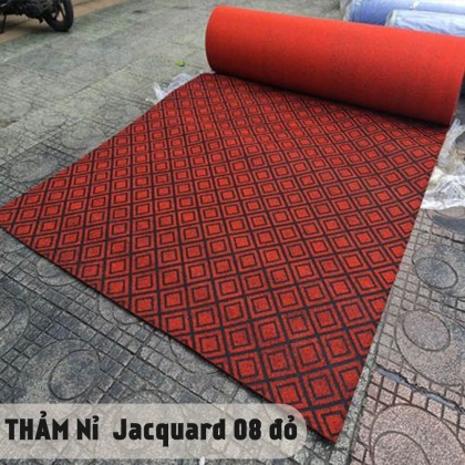 Thảm sàn ô vuông Jacquard 08 đỏ