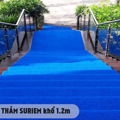 Thảm nhựa chống trượt - SURIEM khổ 1.2m  Xanh Dương